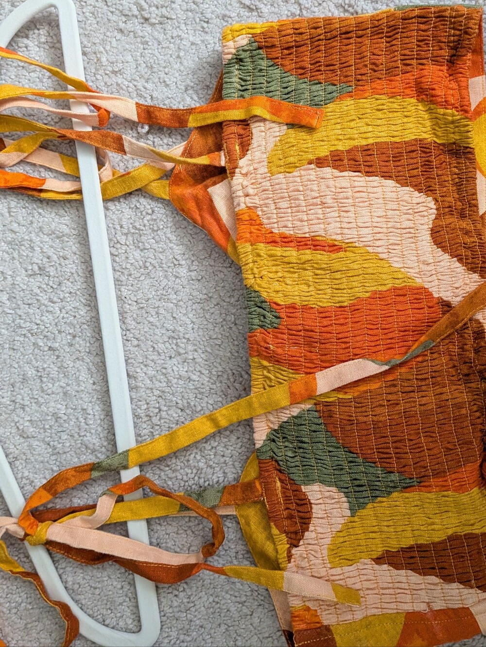Tie-Front Crop Top in Orange Multi - Picture 5 of 5